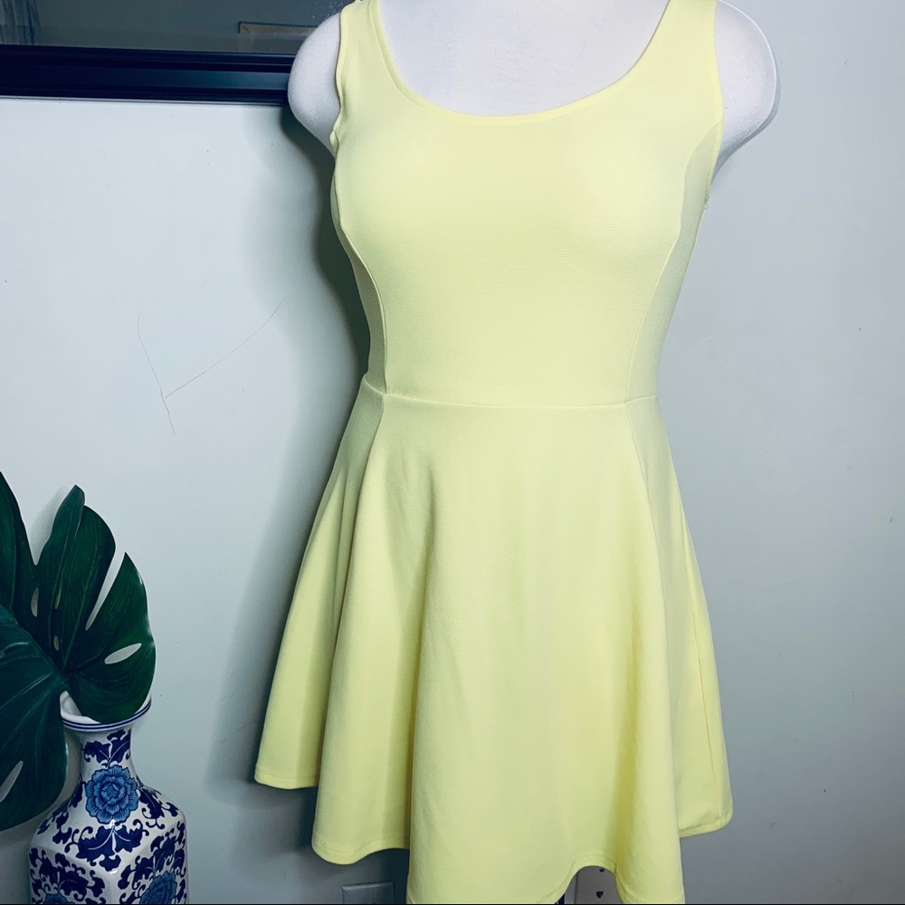 Divided Yellow Skater Summer Dress